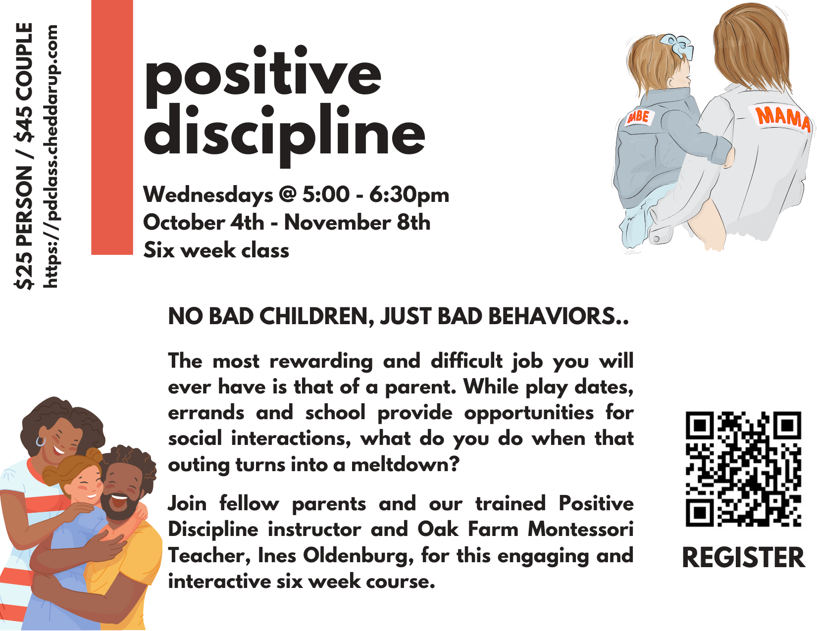 Advertisement for positive discipline class